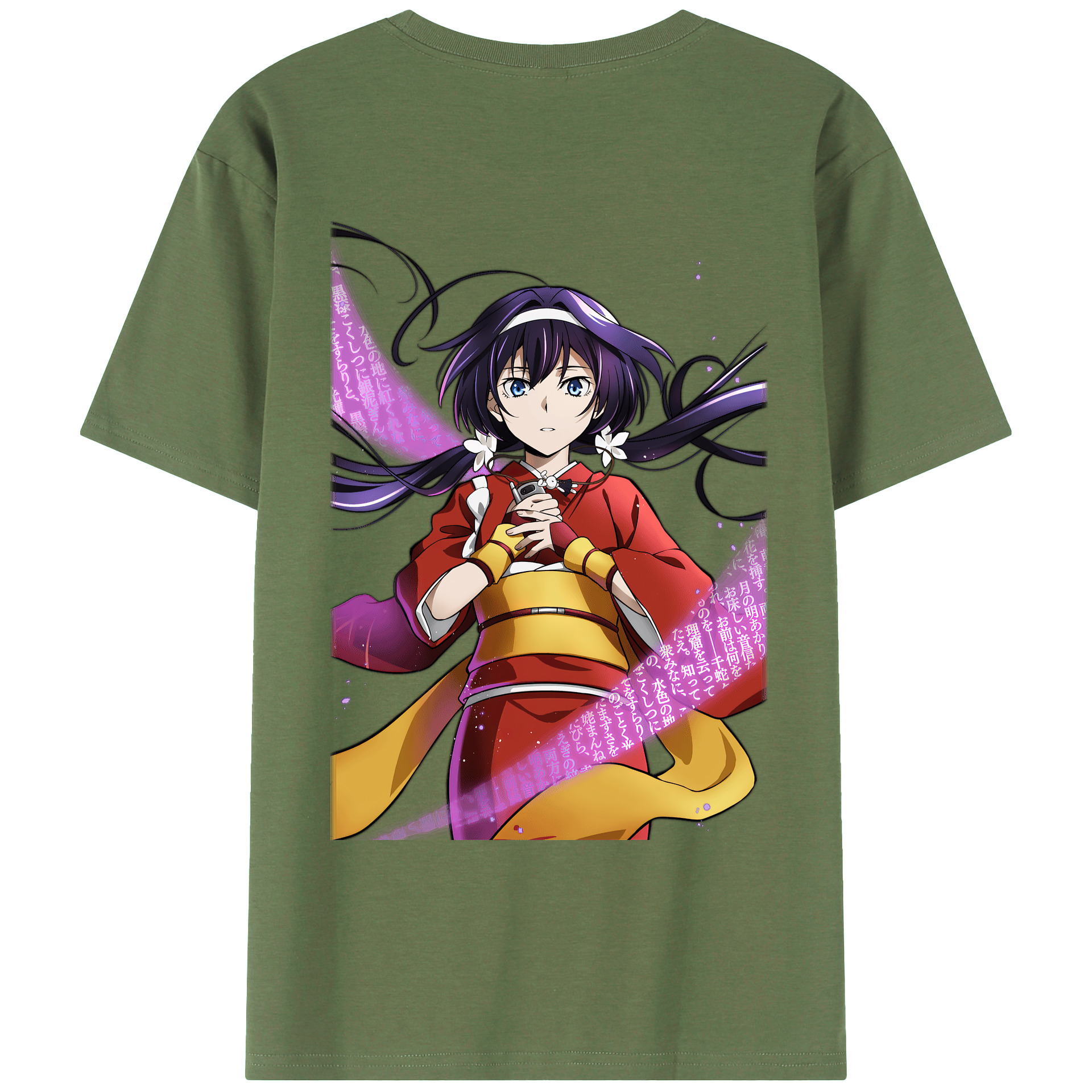 （画像用） 文豪ストレイドッグス Bungo Stray Dogs 綿100％ メンズ半袖Tシャツ（バックプリント） 通気性